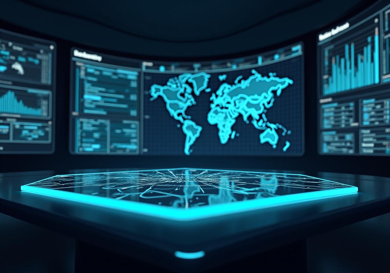 Futuristic AI Logistics Dashboard Visualization