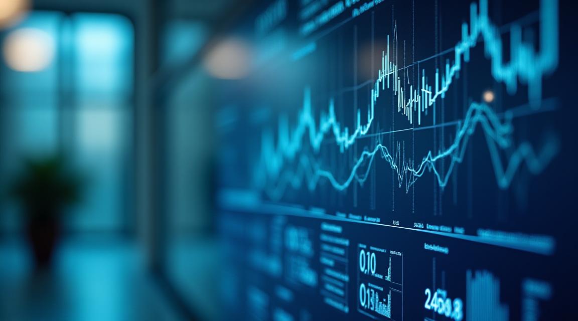Data visualization showing growth and efficiency metrics